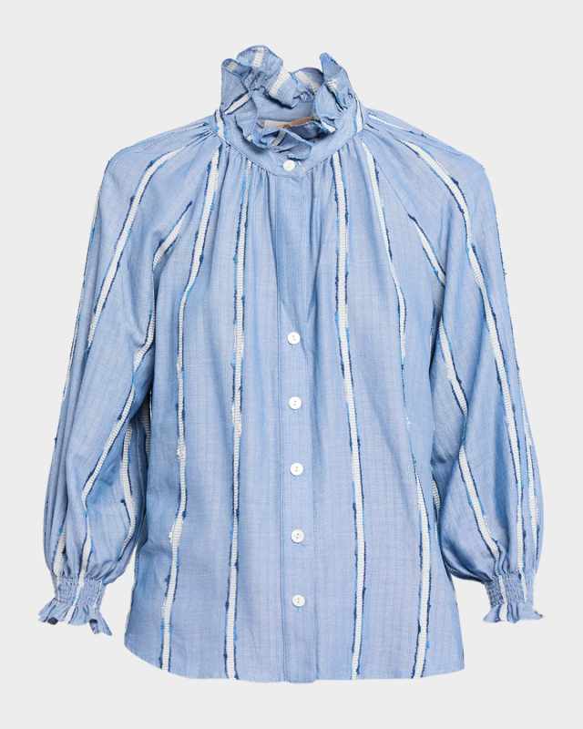 Fiona Striped Dobby Button-Down Shirt